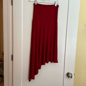 Sympli Asymmetrical Skirt in Red